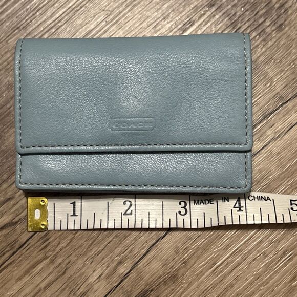 Coach Vintage Light Blue Small Accordion Wallet Card Holder EUC Y2K - Picture 11 of 12